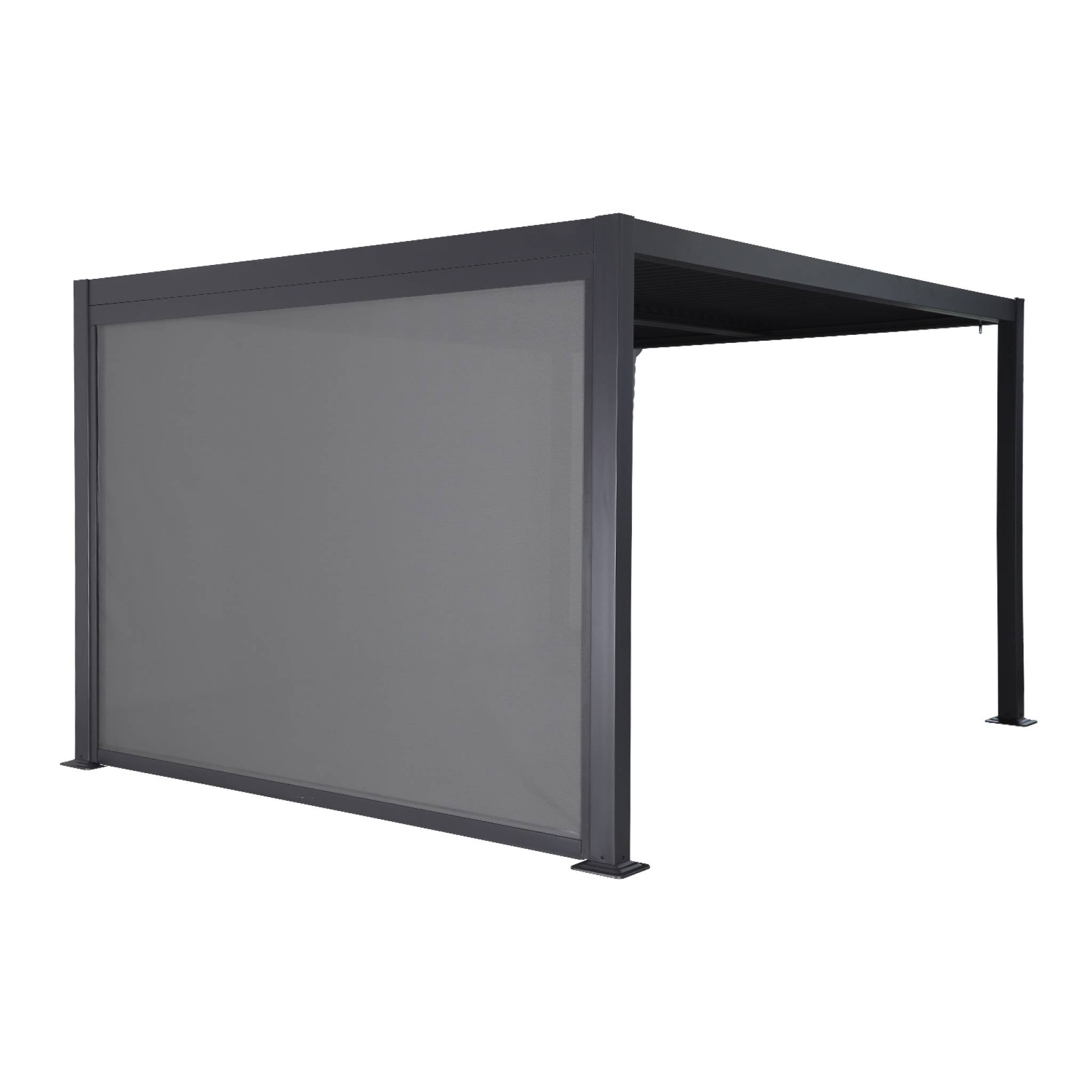 Pergola bioclimatica 3x4m in alluminio e acciaio  + tenda 3m,