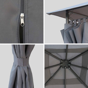 Tettoia + tende per pergolato elusa 3x3m, grigio