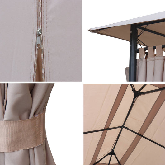 Copertura del tetto a pergola divio 3x4m, beige