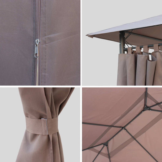 Telo di tetto + tende per pergola 3x4m divio, beige