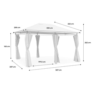 Copertura del tetto a pergola divio 3x4m, grigio