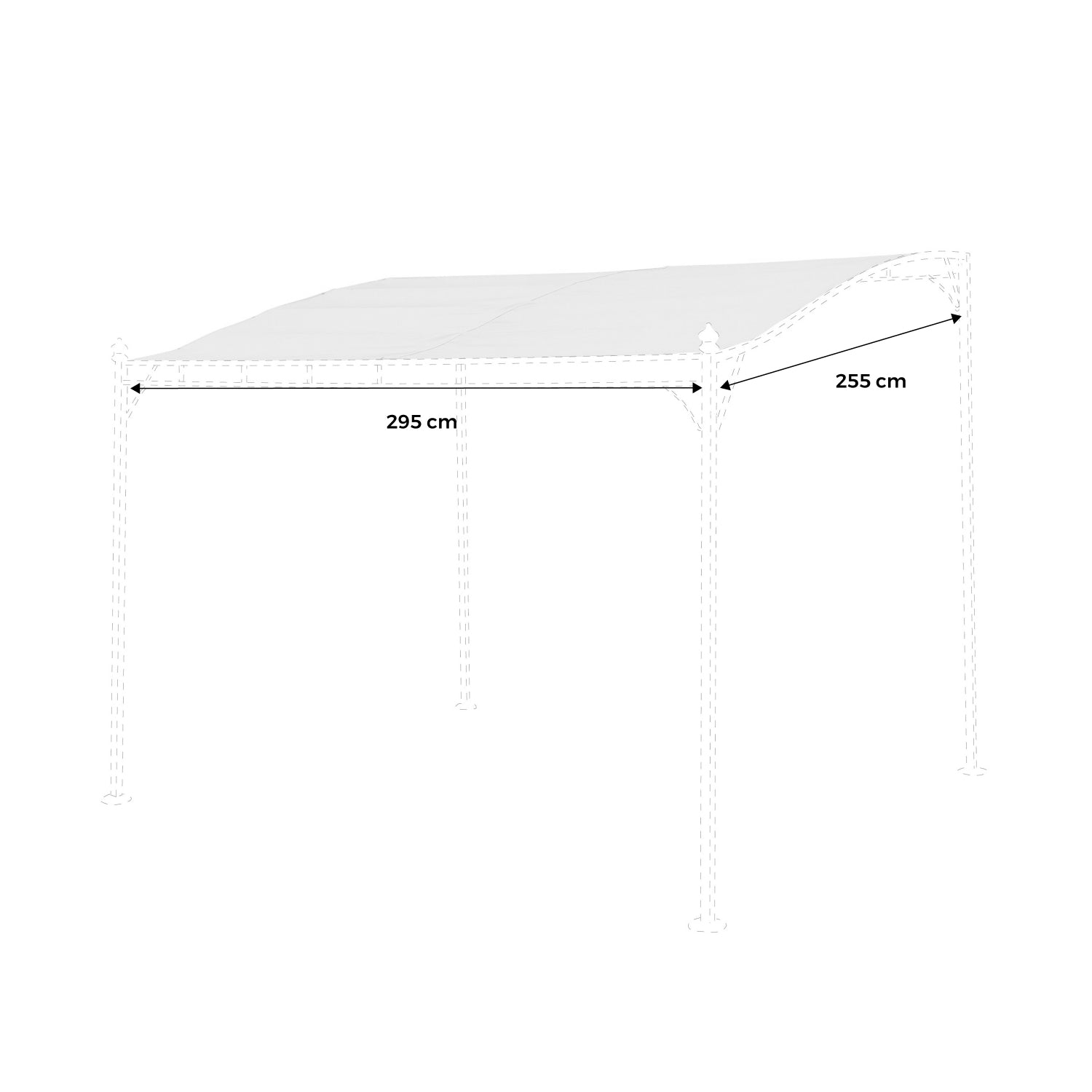 Copertura per pergola 3x2,5m, grigio