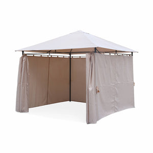 3x3m pergola da giardino  struttura in alluminio con tende scorrevoli,