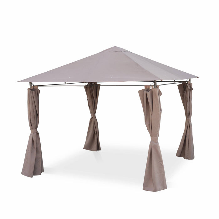 3x3m pergola da giardino  struttura in alluminio con tende scorrevoli,