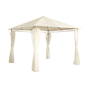 Pergola da giardino 3x3m struttura in alluminio con tende scorrevoli,