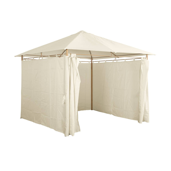 Pergola da giardino 3x3m struttura in alluminio con tende scorrevoli,