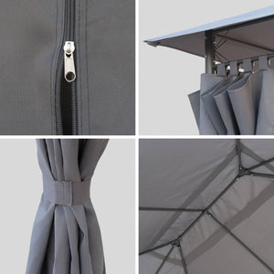 3x4m pergola da giardino  struttura in alluminio con tende scorrevoli,