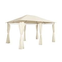Pergola da giardino 3x4m struttura in alluminio con tende scorrevoli,