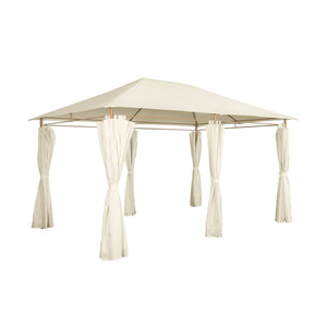Pergola da giardino 3x4m struttura in alluminio con tende scorrevoli,