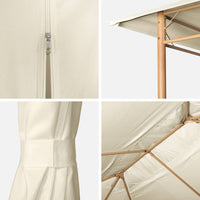 Pergola da giardino 3x4m struttura in alluminio con tende scorrevoli,