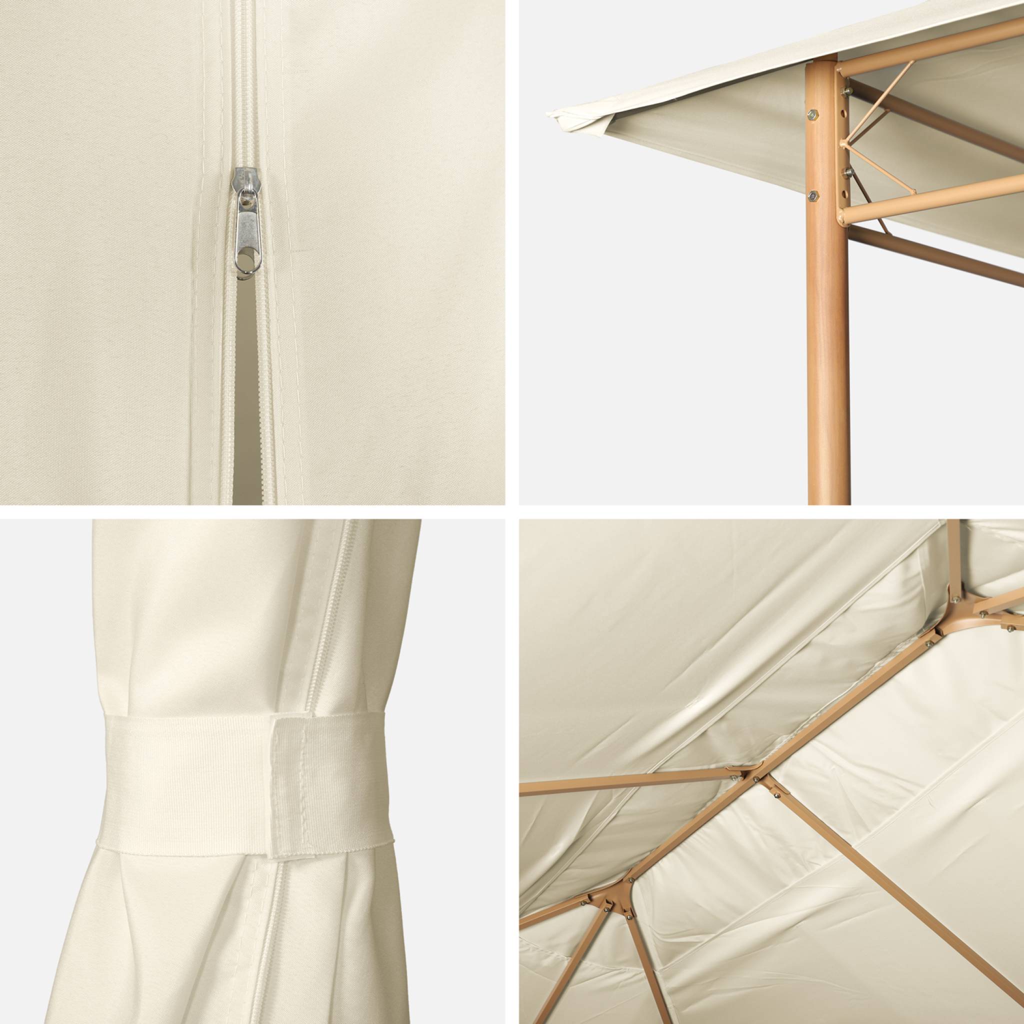 Pergola da giardino 3x4m struttura in alluminio con tende scorrevoli,