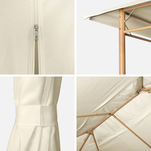 Pergola da giardino 3x4m struttura in alluminio con tende scorrevoli,