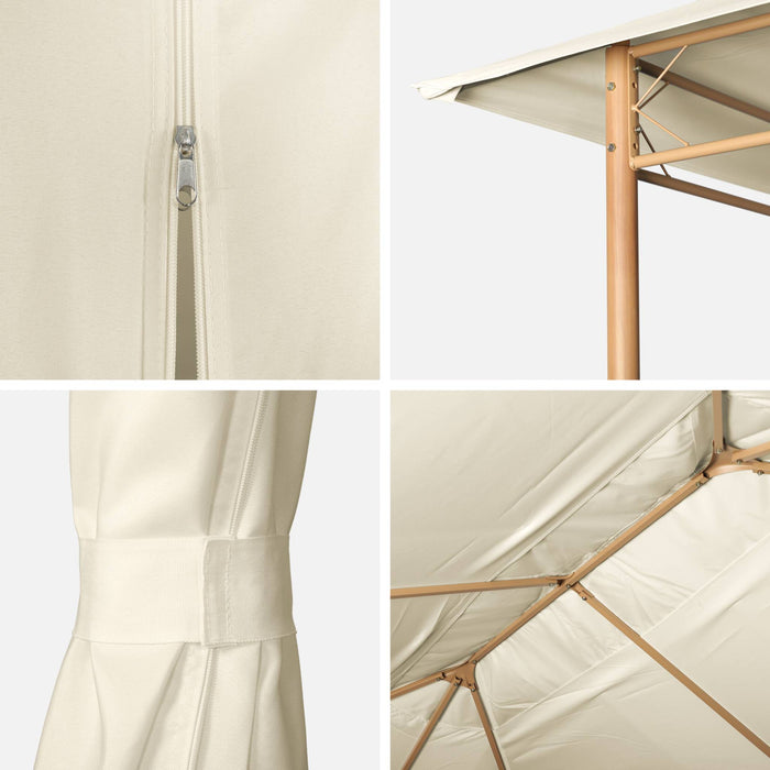 Pergola da giardino 3x4m struttura in alluminio con tende scorrevoli,