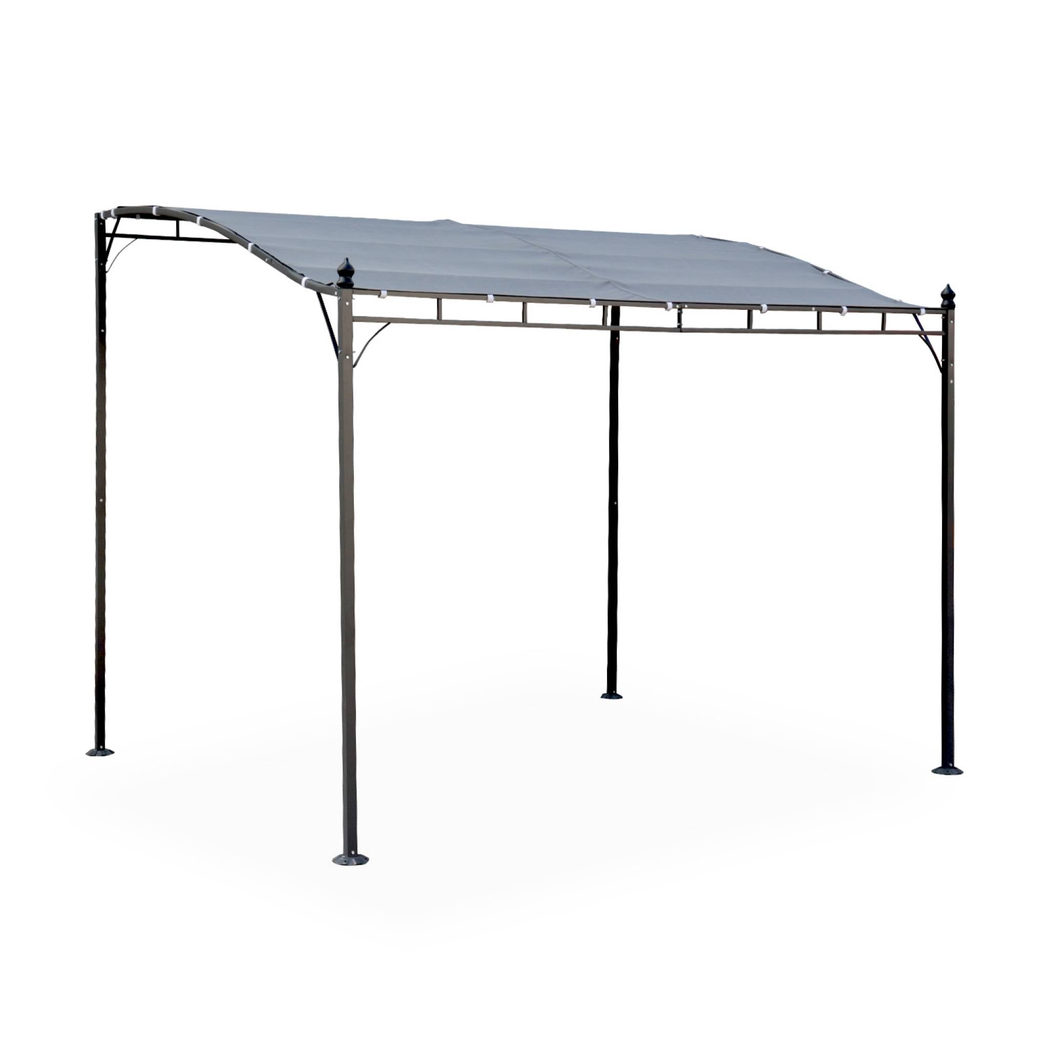 Pergola a parete struttura in acciaio 3x2,5 m  con tetto in tessuto,