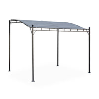 Pergola a parete struttura in acciaio 3x2,5 m  con tetto in tessuto,