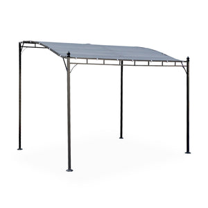 Pergola a parete struttura in acciaio 3x2,5 m  con tetto in tessuto,