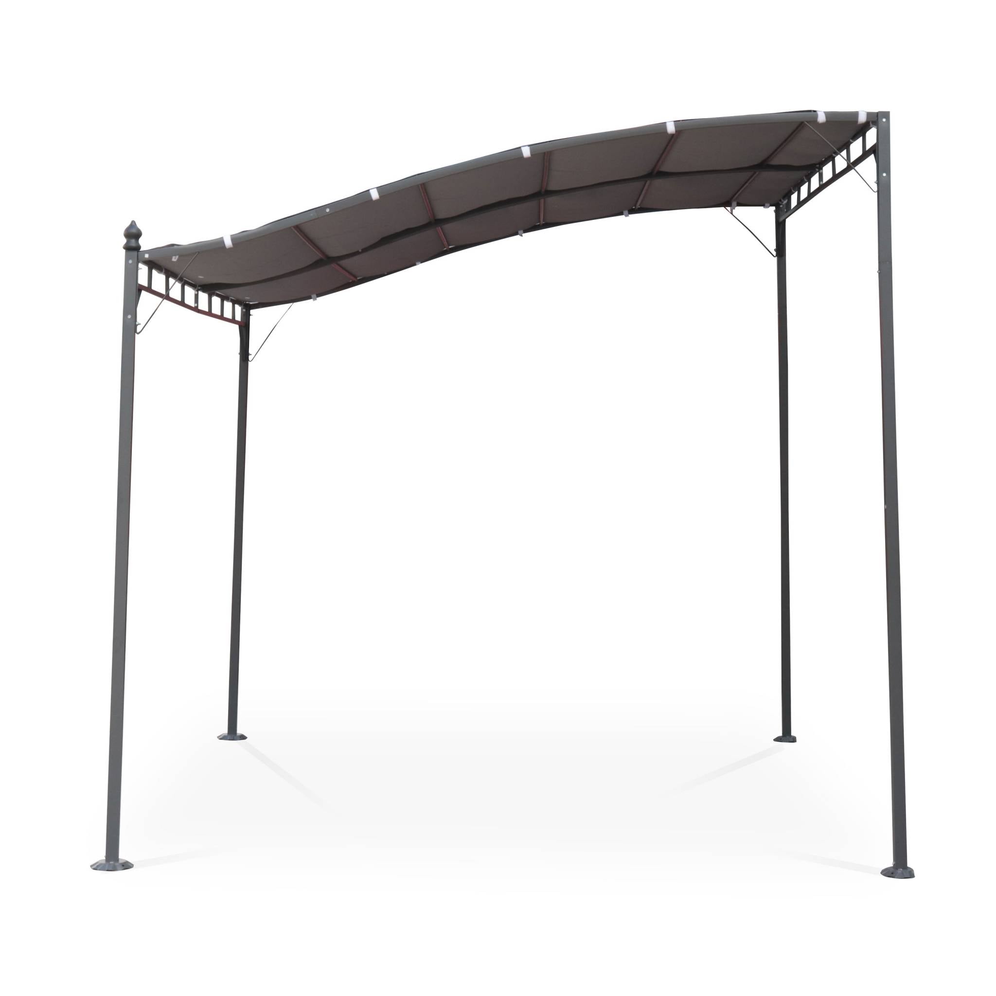 Pergola a parete struttura in acciaio 3x2,5 m  con tetto in tessuto,