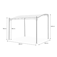 Pergola a parete struttura in acciaio 3x2,5 m  con tetto in tessuto,