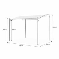 Pergola a parete struttura in acciaio 3x2,5 m  con tetto in tessuto,