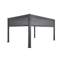 Pergola bioclimatica 3x4m in alluminio + tenda da 3m + tenda da 4m,