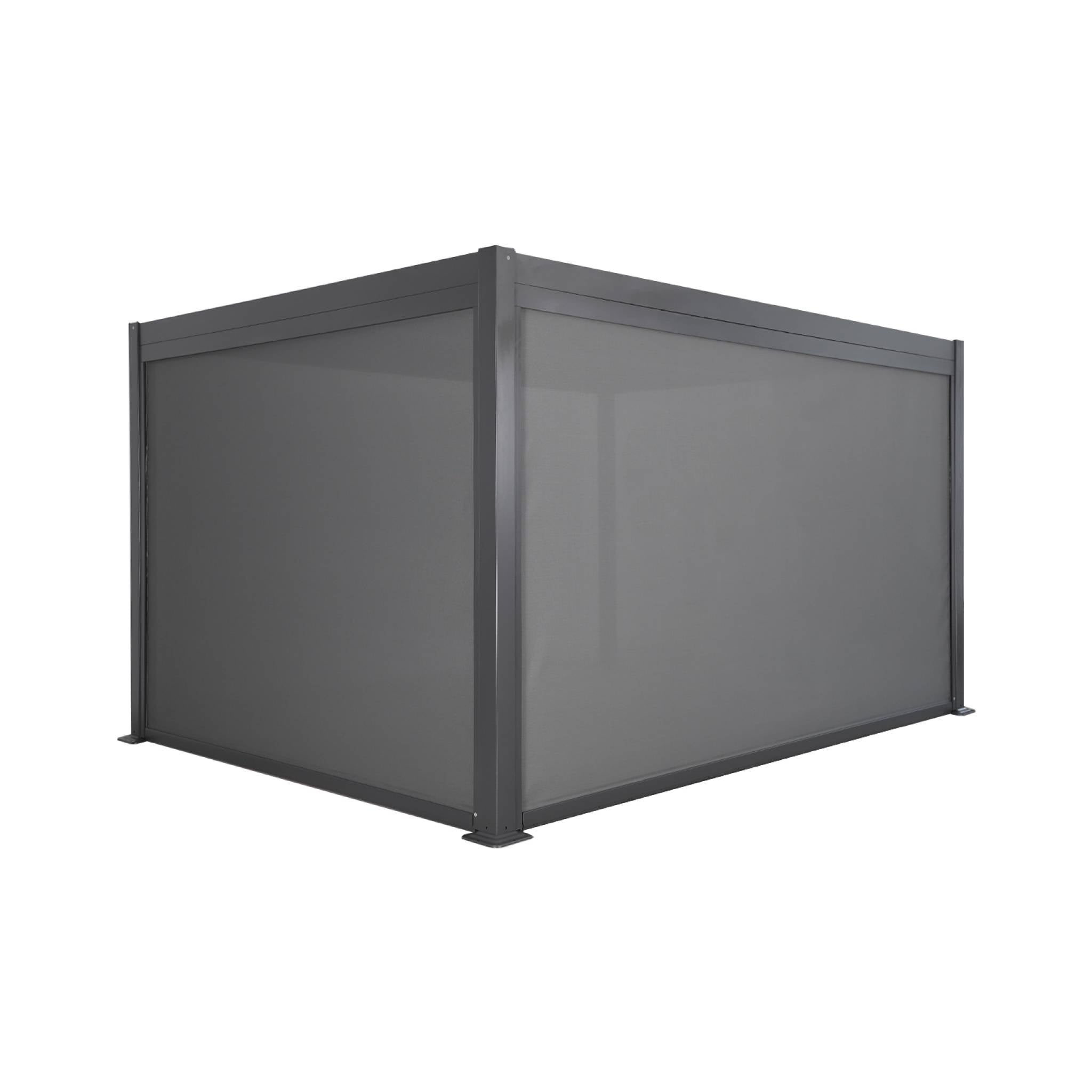 Pergola bioclimatica 3x4m in alluminio + tenda da 3m + tenda da 4m,