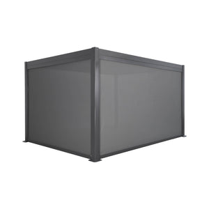 Pergola bioclimatica 3x4m in alluminio + tenda da 3m + tenda da 4m,