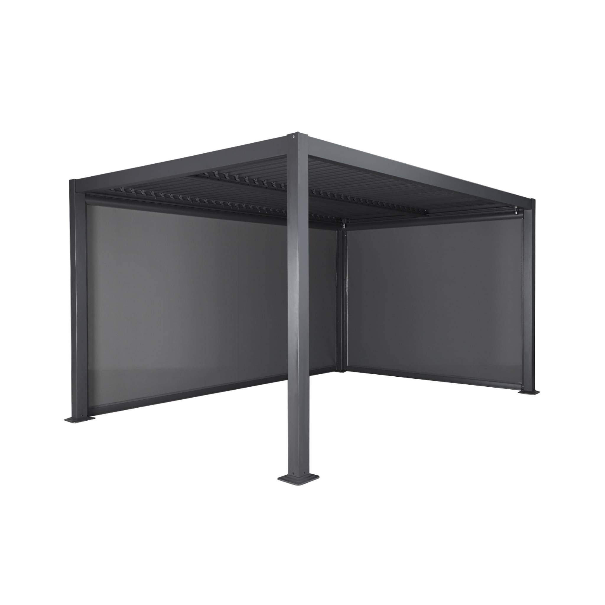 Pergola bioclimatica 3x4m con tenda da 3m + tenda da 4m i sweeek