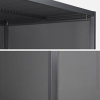 Pergola bioclimatica 3x4m in alluminio + tenda da 3m + tenda da 4m,