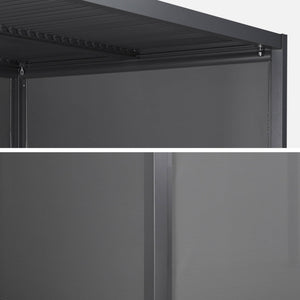 Pergola bioclimatica 3x4m in alluminio + tenda da 3m + tenda da 4m,