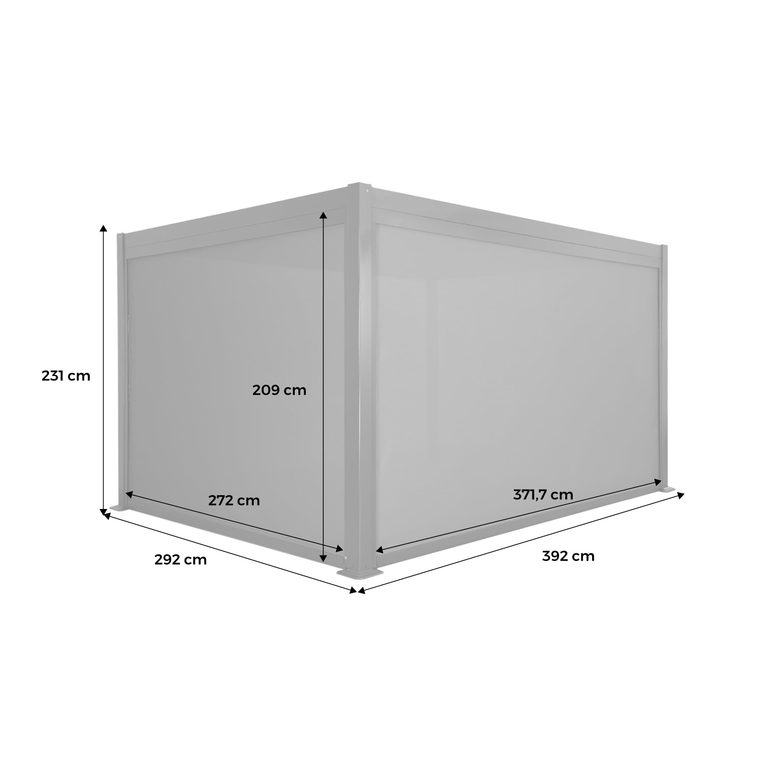 Pergola bioclimatica 3x4m con tenda da 3m + tenda da 4m i sweeek