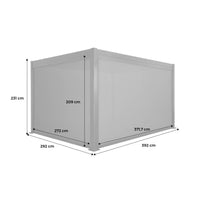 Pergola bioclimatica 3x4m con tenda da 3m + tenda da 4m i sweeek