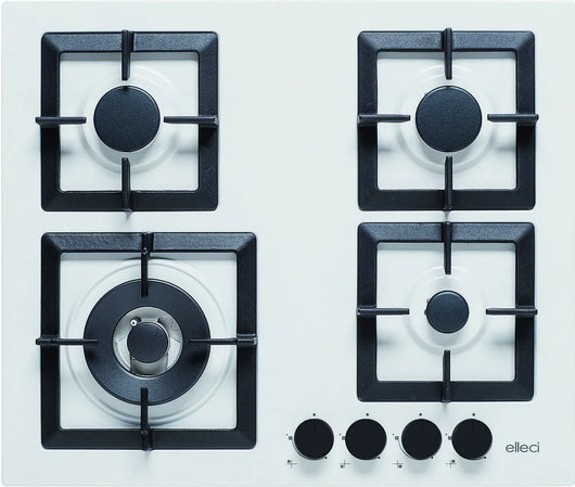 Piano cottura a gas da Incasso Plano 60 ELLECI PGSP60168WS 4 fuochi, 600x510 Granitek Bianco 68