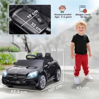 Macchina Elettrica per Bambini Licenza Mercedes SLC 300 con Telecomando, in PP e Metallo, 107x62.5x44 cm, Nero