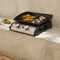 Grigilia a gas 2 bruciatori inox, 5kw, nero