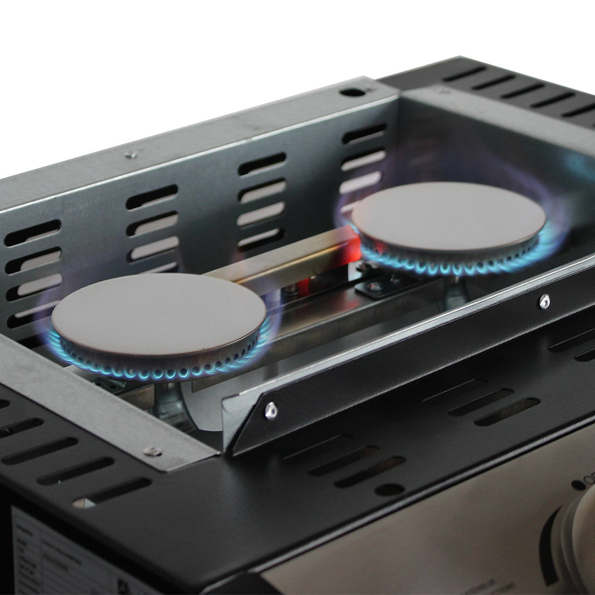 Grigilia a gas 2 bruciatori inox, 5kw, nero