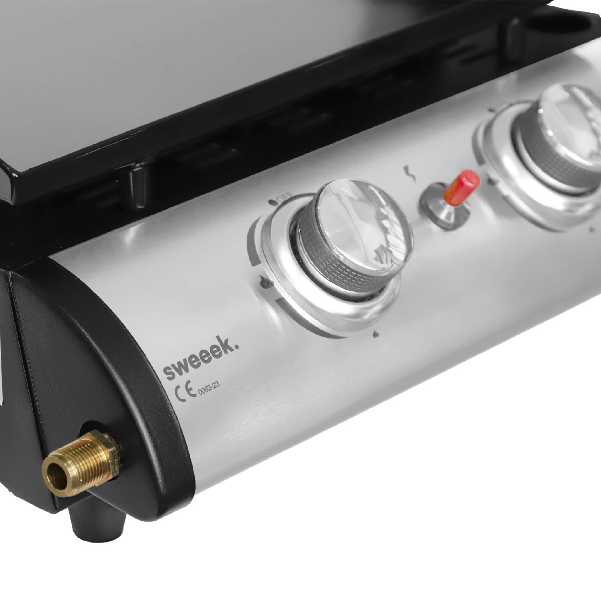 Grigilia a gas 2 bruciatori inox, 5kw, nero