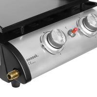 Grigilia a gas 2 bruciatori inox, 5kw, nero