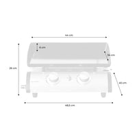 Grigilia a gas 2 bruciatori inox, 5kw, nero