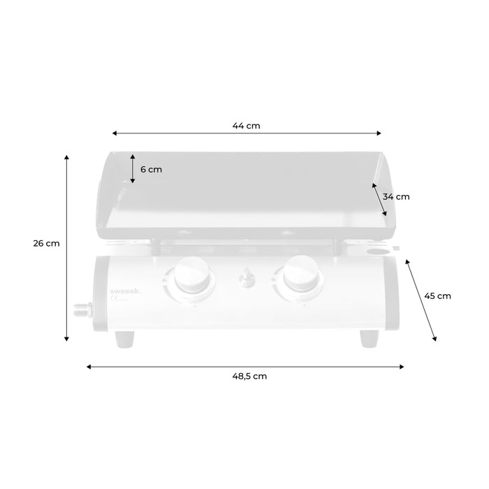 Grigilia a gas 2 bruciatori inox, 5kw, nero