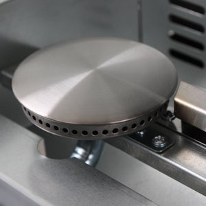 Plancha a gas 2 bruciatori inox con carrello, 5kw , nero