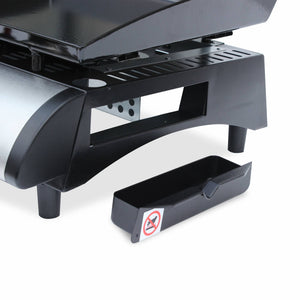 Plancha a gas 2 bruciatori inox con carrello, 5kw , nero