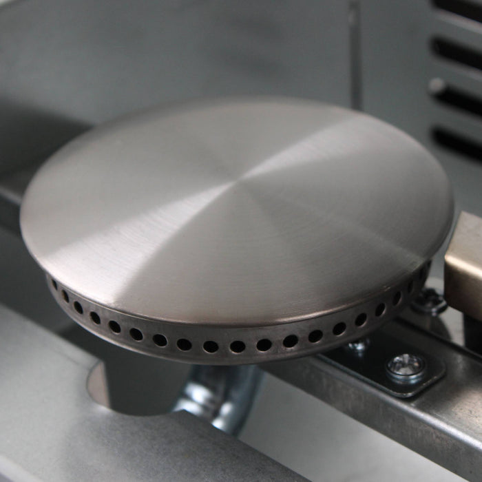 Griglia a gas con 3 bruciatori in acciaio inox, 7.5kw, nero