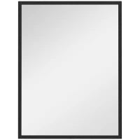 Specchio da Parete Rettangolare con Ganci, in Vetro e MDF, 60x80 cm, Nero