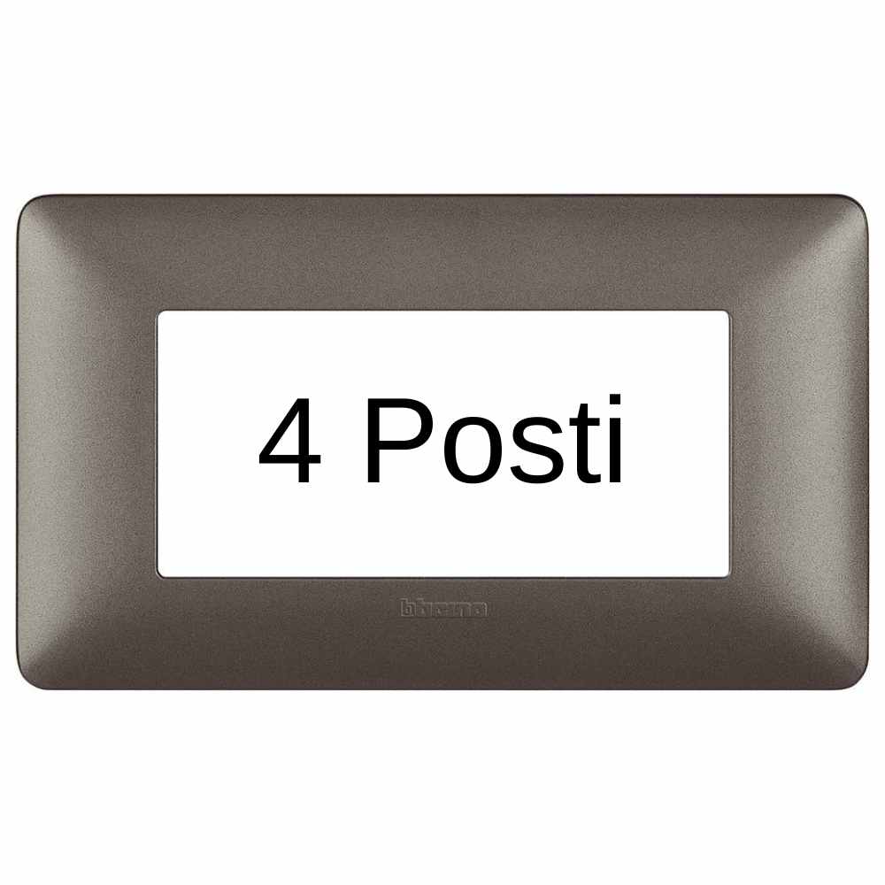 Bticino matix placca 4 posti tecnopolimero colorata am4804 pezzi 4 *** colore iron grigio scuro, confezione 1