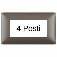 Bticino matix placca 4 posti tecnopolimero colorata am4804 pezzi 4 *** colore iron grigio scuro, confezione 1