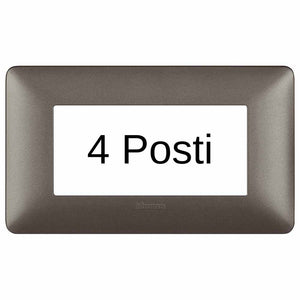 Bticino matix placca 4 posti tecnopolimero colorata am4804 pezzi 4 *** colore iron grigio scuro, confezione 1