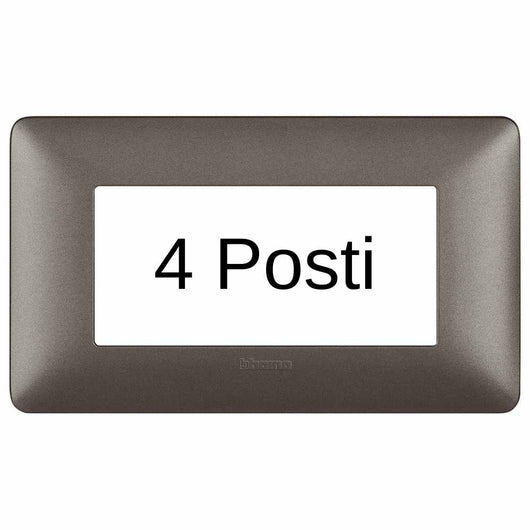 Bticino matix placca 4 posti tecnopolimero colorata am4804 pezzi 4 *** colore iron grigio scuro, confezione 1