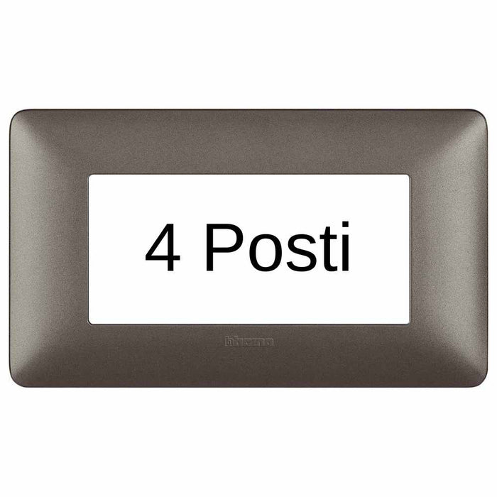 Bticino matix placca 4 posti tecnopolimero colorata am4804 pezzi 4 *** colore iron grigio scuro, confezione 1