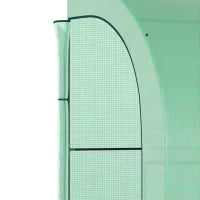 Serra da Giardino con Copertura in Plastica, Resistente ai Raggi UV, 3 Piani, Porte a Rullo, Verde