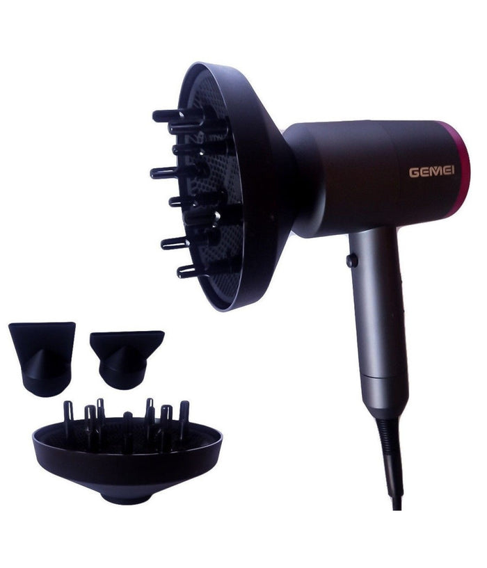 Phon Asciugacapelli Professionale 1400w Max Con Diffusore 2 Beccucci Gm-137         